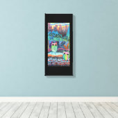 binnenstad uilen canvas afdruk (Insitu (Houten vloer))