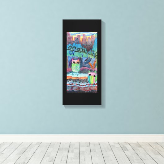 binnenstad uilen canvas afdruk (Insitu (Houten vloer))