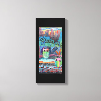 binnenstad uilen canvas afdruk