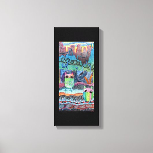 binnenstad uilen canvas afdruk (Voorkant)