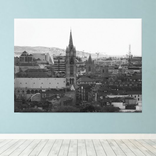 Binnenstad van Dublin Canvas Afdruk (Insitu (Houten vloer))