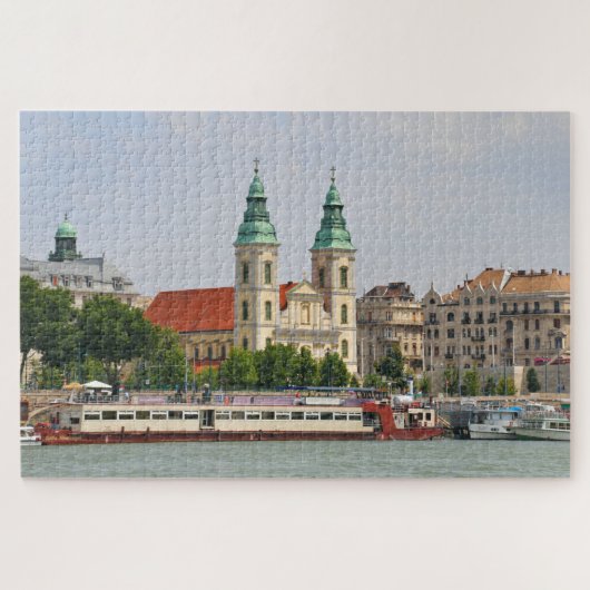 Binnenstadskerk en boten, Boedapest, Hongarije Legpuzzel (Horizontaal)