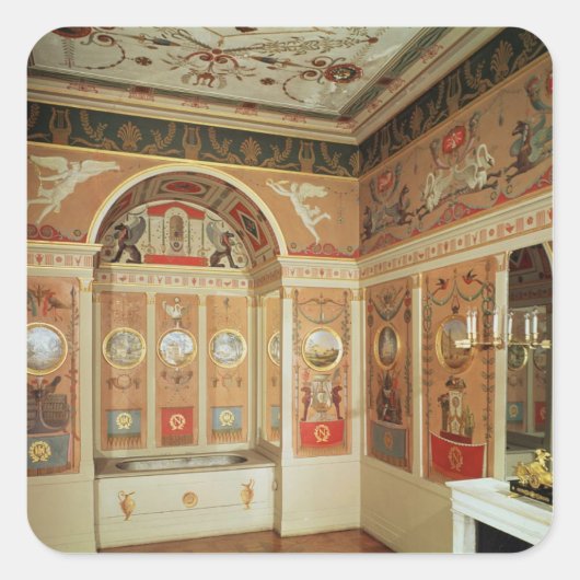 Binnenste badkamer van Napoleon, gebouwd in 1807 Vierkante Sticker (Voorkant)