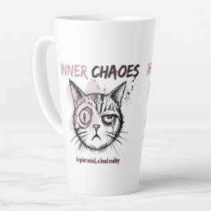 Binnenste Chaos - Artistieke Kat Illustratie Koffi Latte Mok