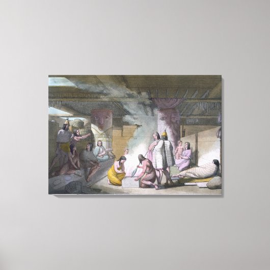 Binnenste kajuit van de Nootka-stam, van Le Costum Canvas Afdruk (Voorkant)