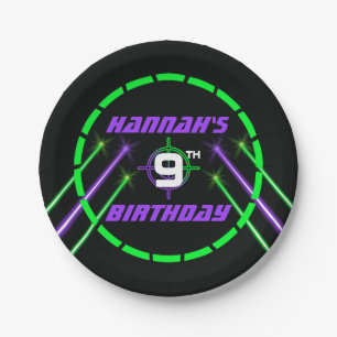 Binnenste Laser Label Beams Birthday Papieren Bordje