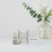 Binnenste ontwerper Meubilair Lichte badkamer Visitekaartje (Staand voorkant)