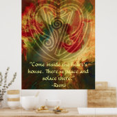 Binnenste song-Rumi en poëtische kunst Poster (Keuken)