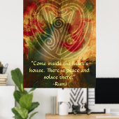 Binnenste song-Rumi en poëtische kunst Poster (Thuiskantoor)