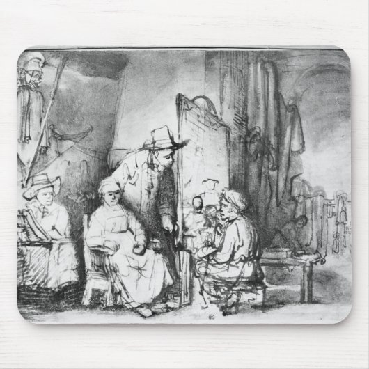Binnenste studio met schilderschilderij muismat (Voorkant)
