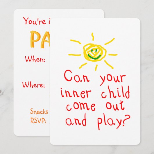 Binnenste Uitnodiging voor kinderen (Voorkant / Achterkant)