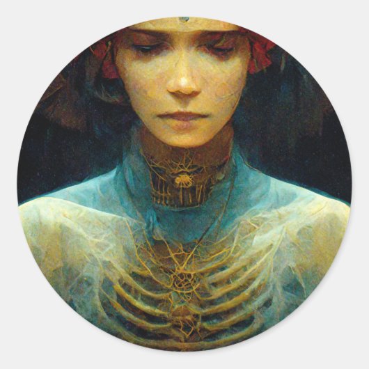 Binnenste Uitzicht Fantasy Sci-Fi Ronde Sticker (Voorkant)