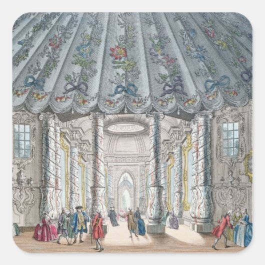 Binnenste Uitzicht van de elegante muziekkamer Vierkante Sticker (Voorkant)