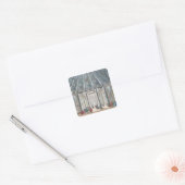 Binnenste Uitzicht van de elegante muziekkamer Vierkante Sticker (Envelop)