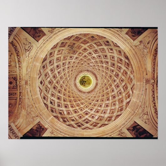 Binnenste uitzicht van de koepel in de kapel poster (Voorkant)