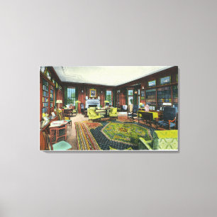 Binnenste Uitzicht van de Levende Zaal van de FDR Canvas Afdruk