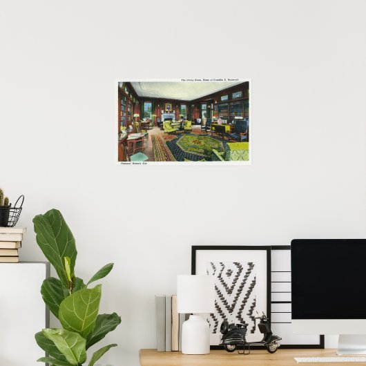 Binnenste Uitzicht van de Levende Zaal van de FDR Poster (Thuiskantoor)