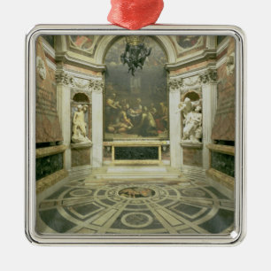 Binnenste uitzicht van de octagonale Chigi Chapel Metalen Ornament