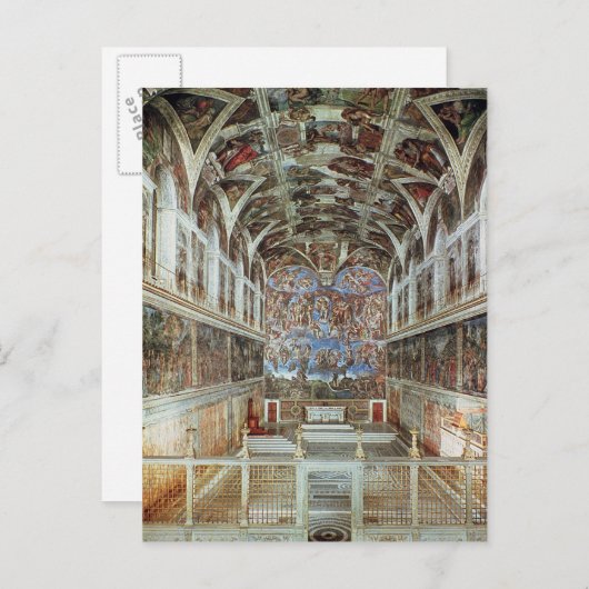 Binnenste uitzicht van de Sistinekapel Briefkaart (Voorkant / Achterkant)