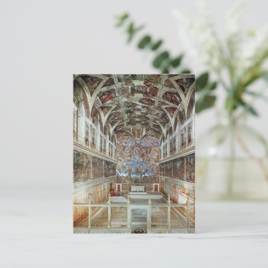 Binnenste uitzicht van de Sistinekapel Briefkaart (Staand voorkant)