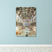 Binnenste uitzicht van de Sistinekapel Canvas Afdruk (Insitu (Houten vloer))