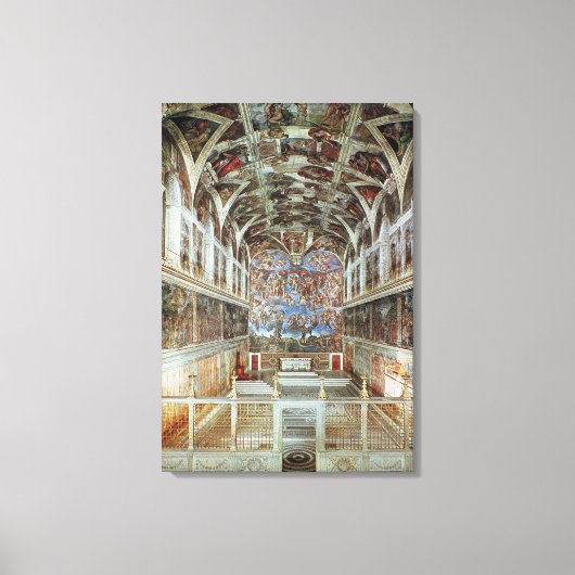 Binnenste uitzicht van de Sistinekapel Canvas Afdruk (Voorkant)