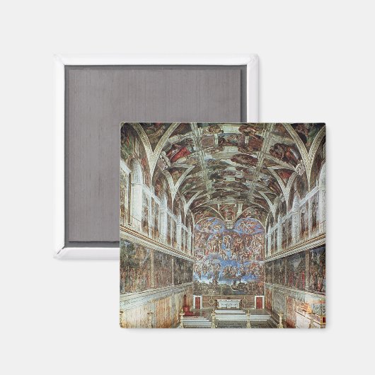 Binnenste uitzicht van de Sistinekapel Magneet (Voorkant / Achterkant)