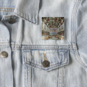 Binnenste uitzicht van de Sistinekapel Vierkante Button 5,1 Cm (In situ)