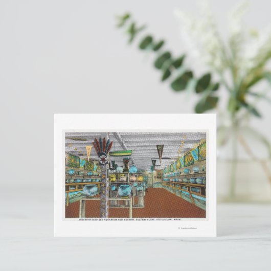 Binnenste Uitzicht van diep Zee Aquarium Briefkaart (Staand voorkant)