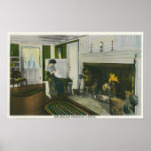 Binnenste Uitzicht van een New England Homestead Poster (Voorkant)