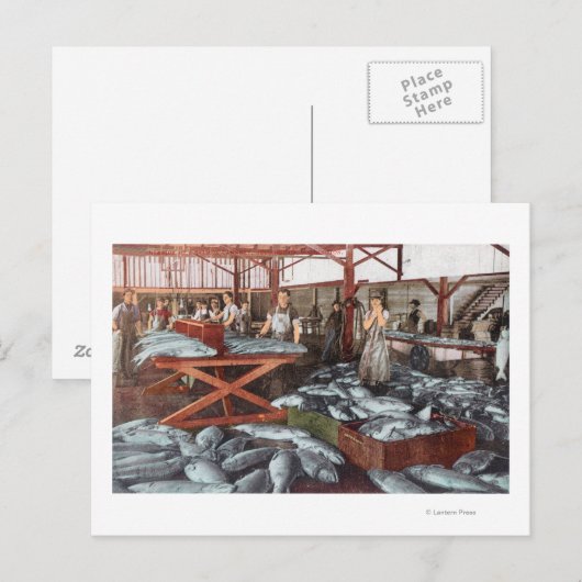 Binnenste Uitzicht van een zalmkankerij Briefkaart (Voorkant / Achterkant)