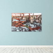 Binnenste Uitzicht van een zalmkankerij Canvas Afdruk (Insitu (Houten vloer))
