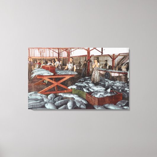 Binnenste Uitzicht van een zalmkankerij Canvas Afdruk (Voorkant)