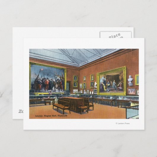 Binnenste Uitzicht van Pilgrim Hall Briefkaart (Voorkant / Achterkant)
