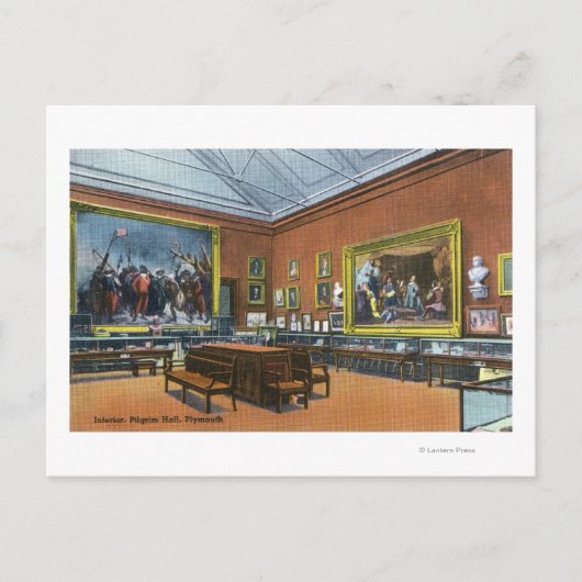 Binnenste Uitzicht van Pilgrim Hall Briefkaart (Voorkant)