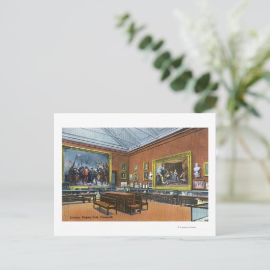 Binnenste Uitzicht van Pilgrim Hall Briefkaart (Staand voorkant)