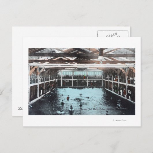Binnenste Uitzicht van zout-waterbadkuipen van Ner Briefkaart (Voorkant / Achterkant)