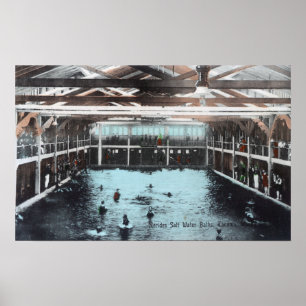 Binnenste Uitzicht van zout-waterbadkuipen van Ner Poster
