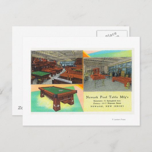 Binnenste Uitzichten van Newark Pool Table Briefkaart (Voorkant / Achterkant)