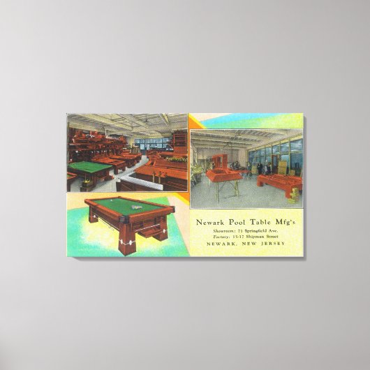 Binnenste Uitzichten van Newark Pool Table Canvas Afdruk (Voorkant)