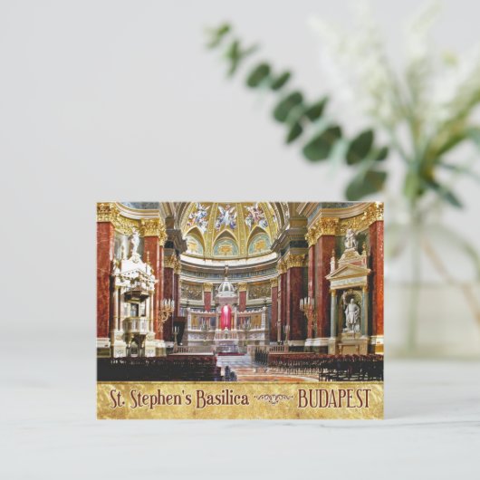 Binnenste van de Sint Stephen's Basilica in Boedap Briefkaart (Staand voorkant)