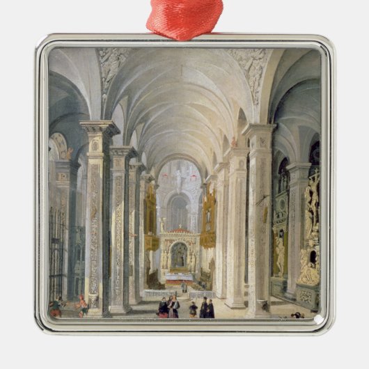 Binnenste van een kerk 2 metalen ornament (Voorkant)