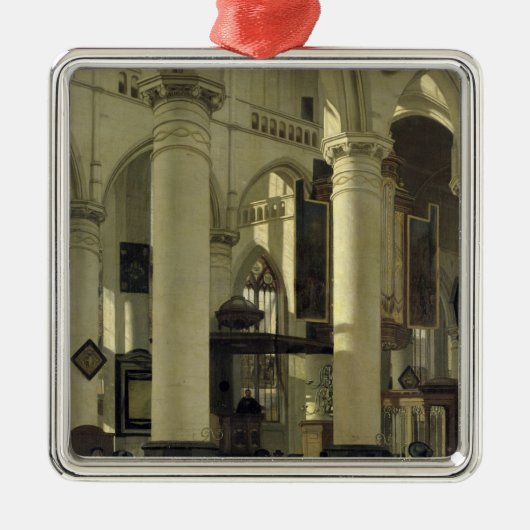 Binnenste van een kerk metalen ornament (Voorkant)