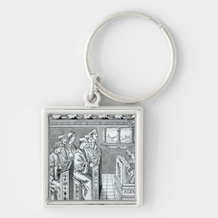 Binnenste van een school sleutelhanger