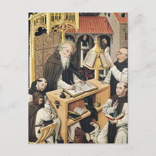 Binnenste van een Scriptorium, School of Segovia Briefkaart (Voorkant)