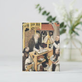 Binnenste van een Scriptorium, School of Segovia Briefkaart (Staand voorkant)
