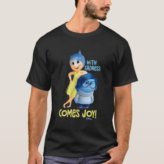 Binnenstebuiten met verdriet komt vreugde t-shirt (Voorkant)