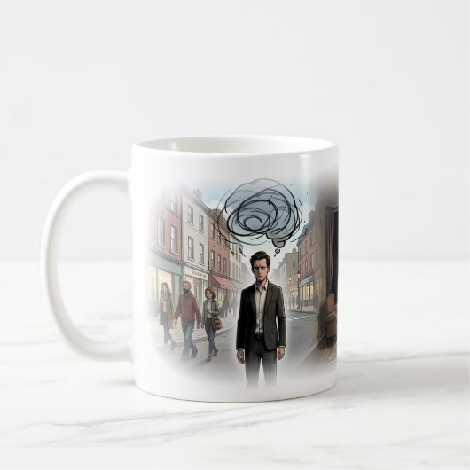 Binnenstorm voor de stille kamer kunst mok (Links)