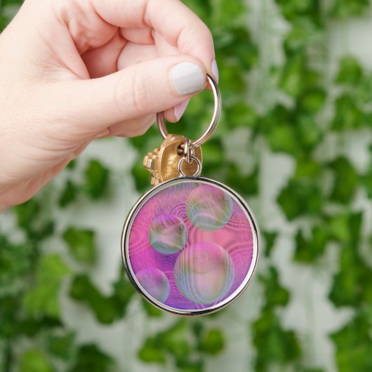 Binnenstroom III - Fuchsia & Violet Galaxy Sleutelhanger (Hand)