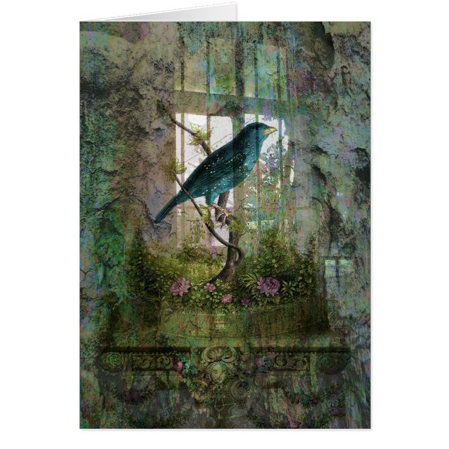 Binnentuin met vogel (Voorkant)